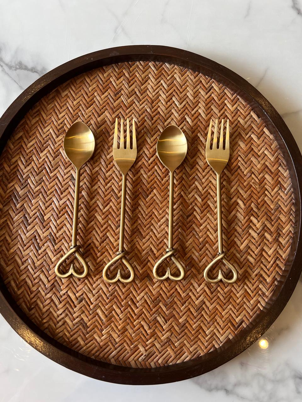 Golden Heart spoon and fork (Set of 4)