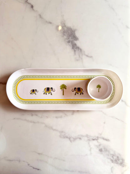 Golden Trunk Oval Platter with Dip Bowl