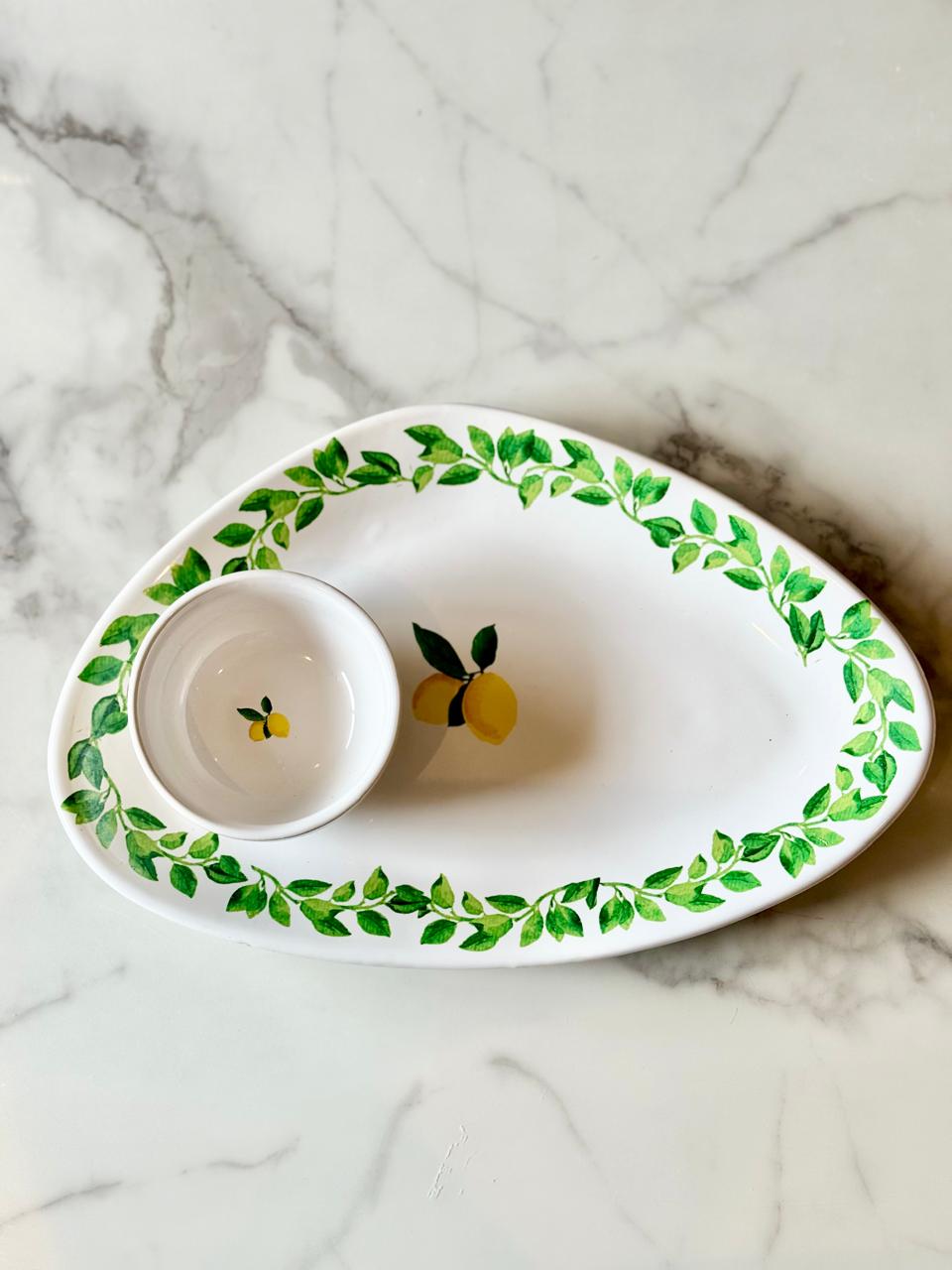 Limoné Platter With Dip Bowl