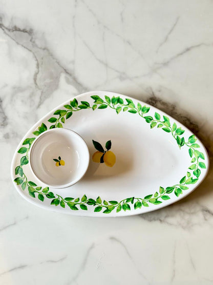 Limoné Platter With Dip Bowl