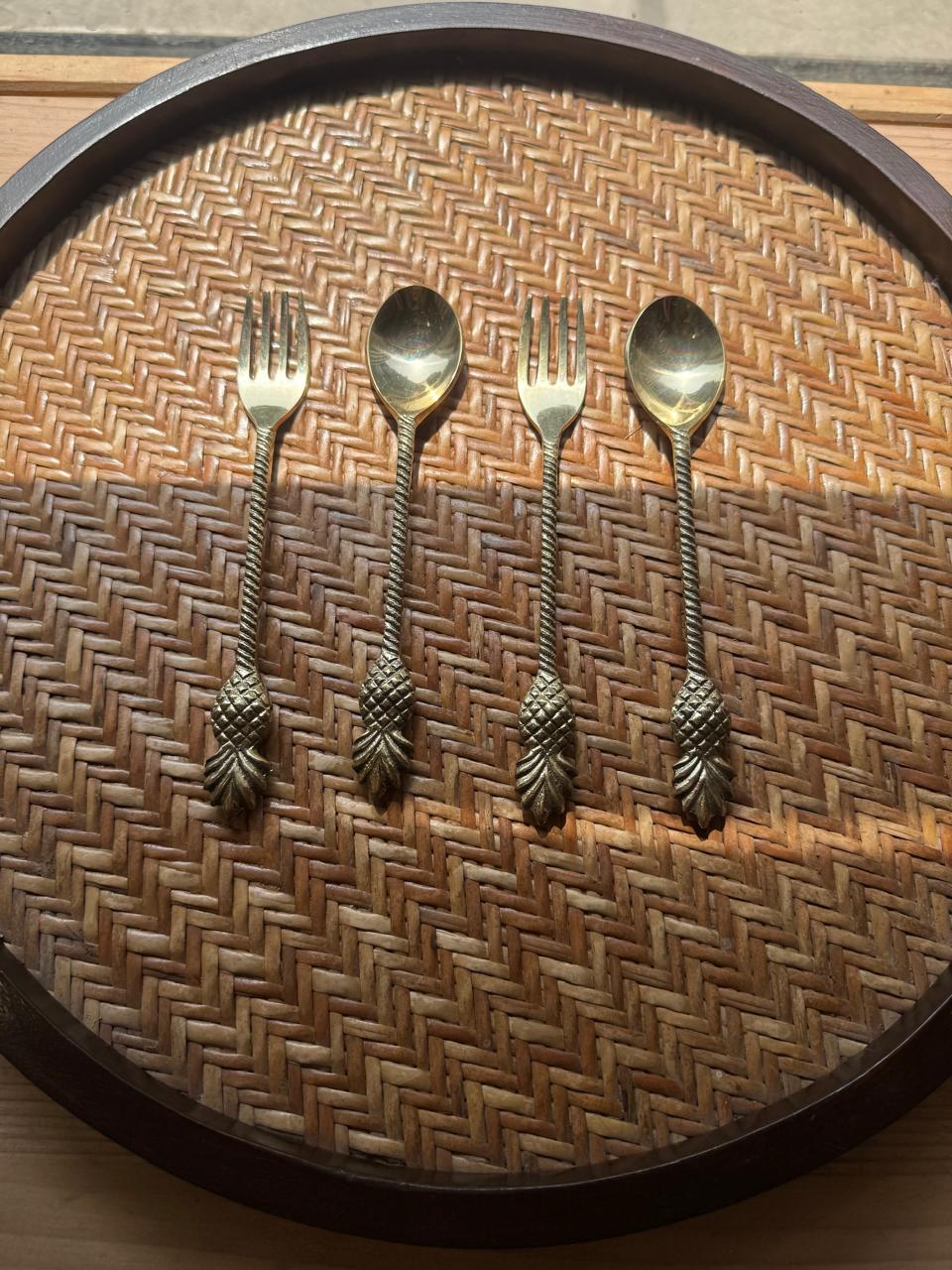 Pineapple Dessert Spoons and Forks (Set of 4)