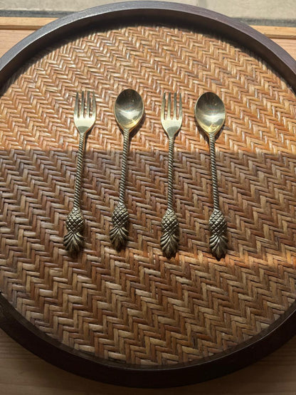 Pineapple Dessert Spoons and Forks (Set of 4)