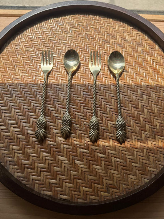 Pineapple Dessert Spoons and Forks (Set of 4)