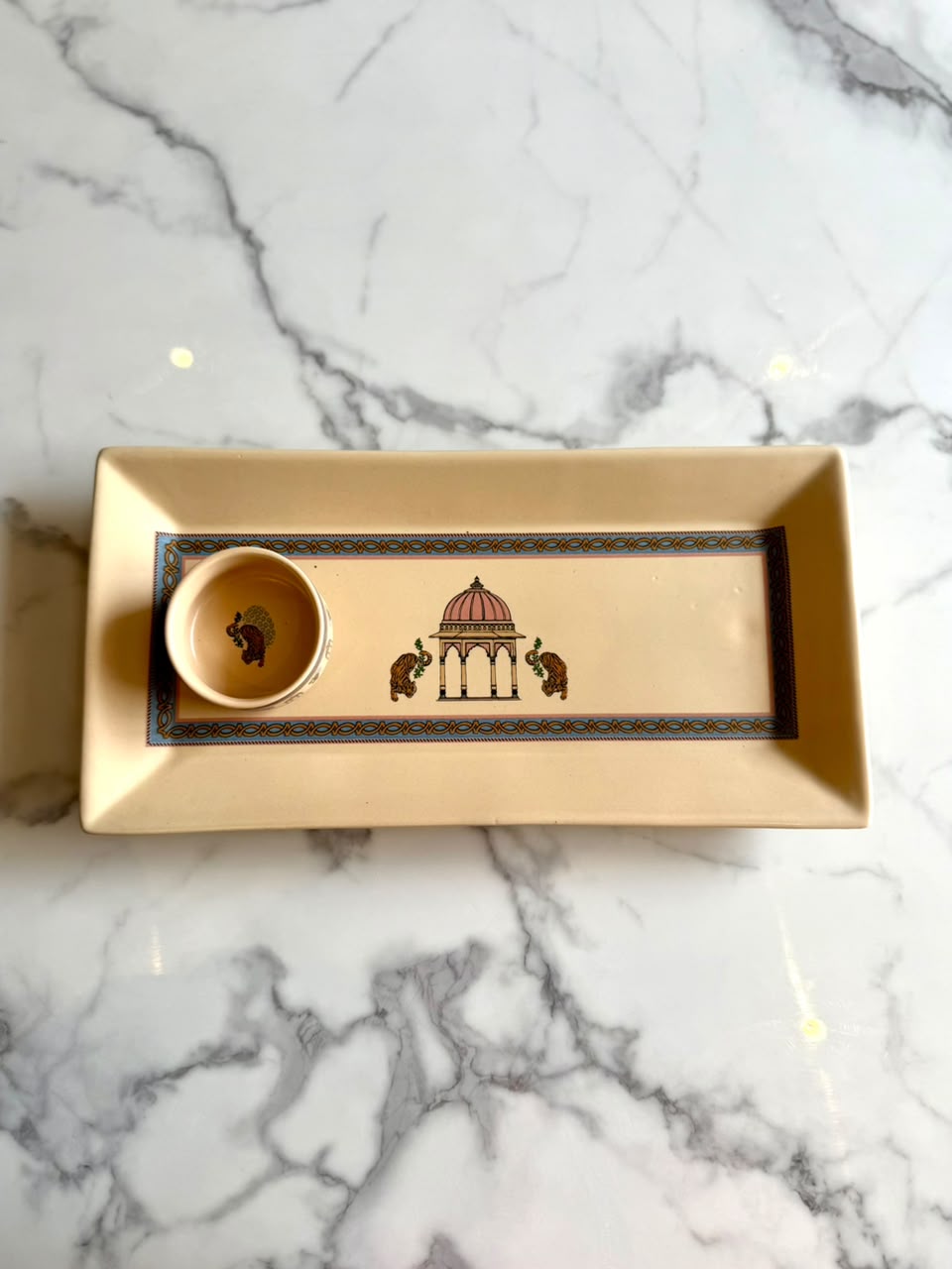 Ranthambore Rectangle Platter with Dip Bowl