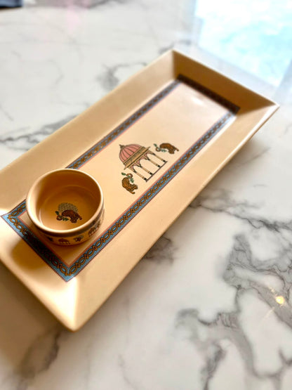 Ranthambore Rectangle Platter with Dip Bowl
