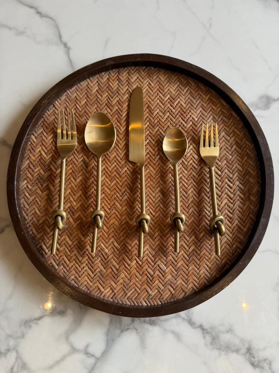 Golden Knot spoon, knife and fork (Set of 5)